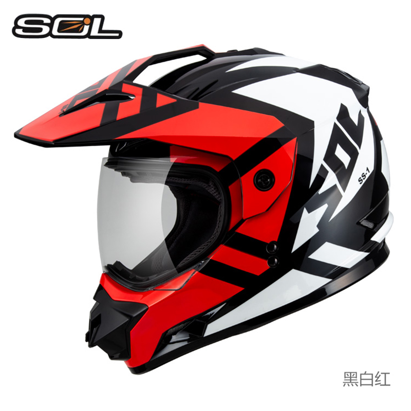 高档SOL摩托车头盔男女越野盔 全覆式复合式公路赛车全盔专业拉力