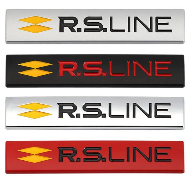 rs line标志贴标 金属RSLIN车身贴 适用于雷诺奥迪汽车尾标改装贴