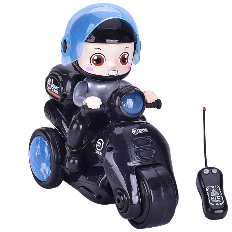 炫酷动感机车电动喷雾摩托车 灯光音乐三轮车S特技旋转儿童玩具车