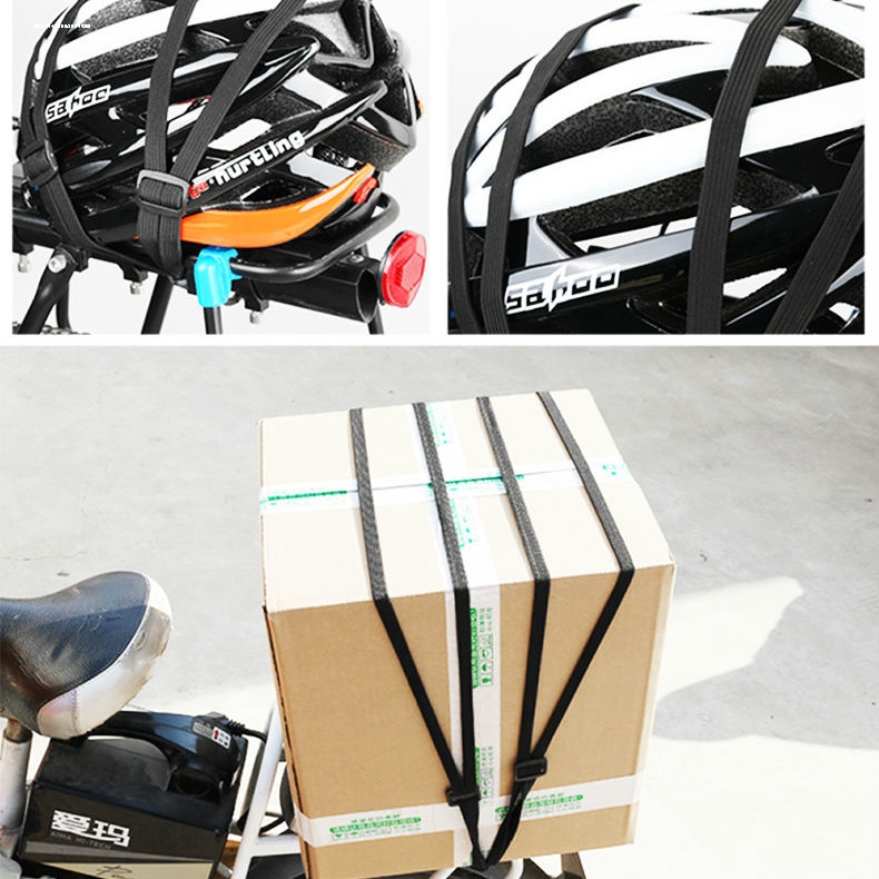 自行车摩托车头盔固定捆扎带弹力松紧行李绳头盔捆绑带旅行捆绑绳