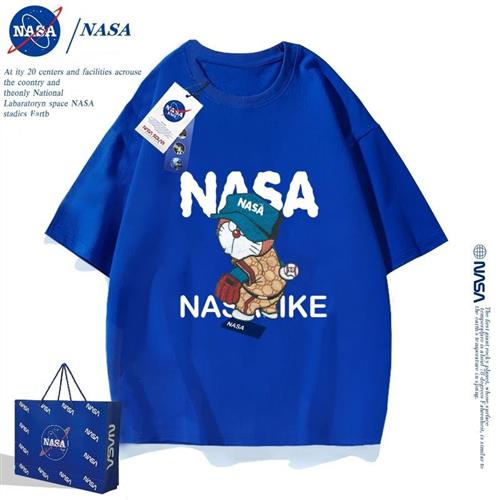 NASA联名品牌t恤港味复古短袖男女夏季宽松大尺码潮牌情侣chicT恤