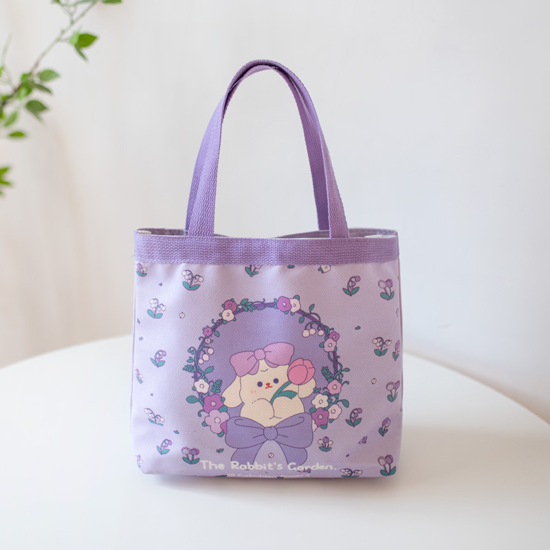 原创插画帆布包兔子手提包新年兔兔儿童小包手拎包便当包妈咪包