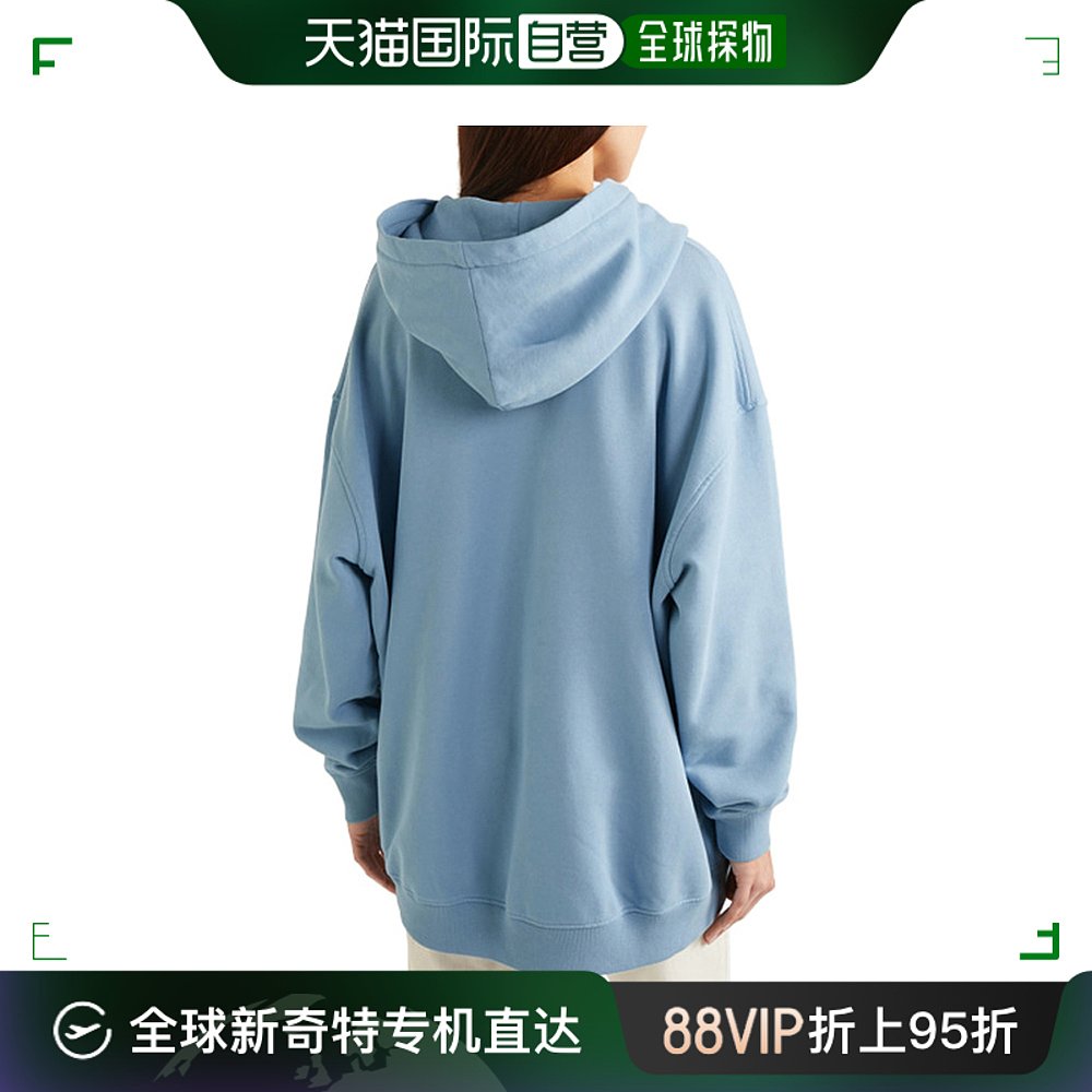香港直邮GIVENCHY 女士天蓝色棉质标志性刺绣连帽衫 BWJ00B3Z2C-4