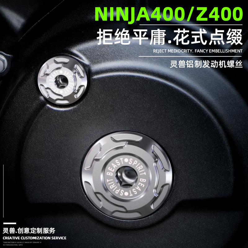 灵兽适用川崎Z400发动机螺丝改装配件NINJA400摩托车磁电机边盖