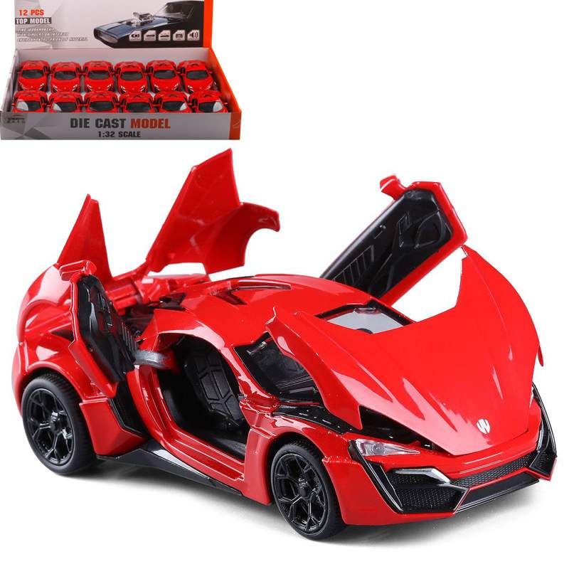 新款 [散装]建元1:32莱肯迪拜跑车合金小汽车模型玩具