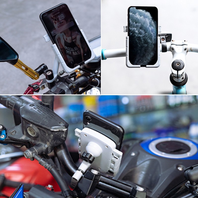 推荐【一键取放】全铝合金电动车手机支架摩托车导航架电瓶车支架