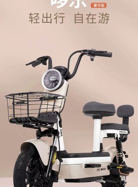 爱玛电动车哆乐豪华版新款国标车时尚简约代步成人助力电动自行车