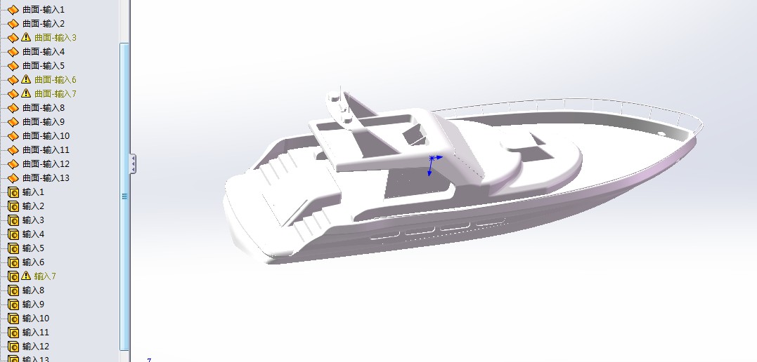 快艇3D设计图纸 小船模型设计 step格式