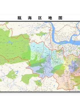 温州市瓯海区地图2023年行政区划市区主城区街道交通地图图片素材