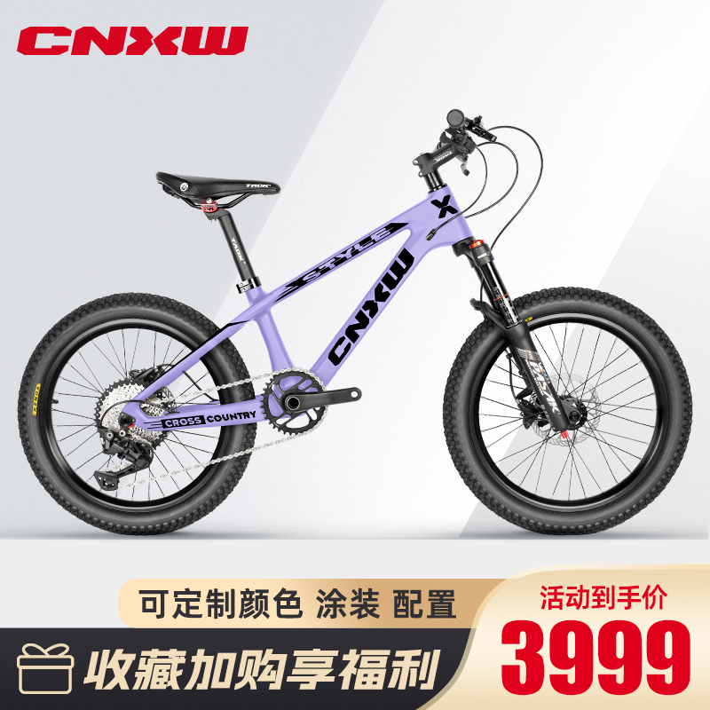 CNXW20寸碳纤维儿童山地自行车小学生男生女生中大童超轻自行车
