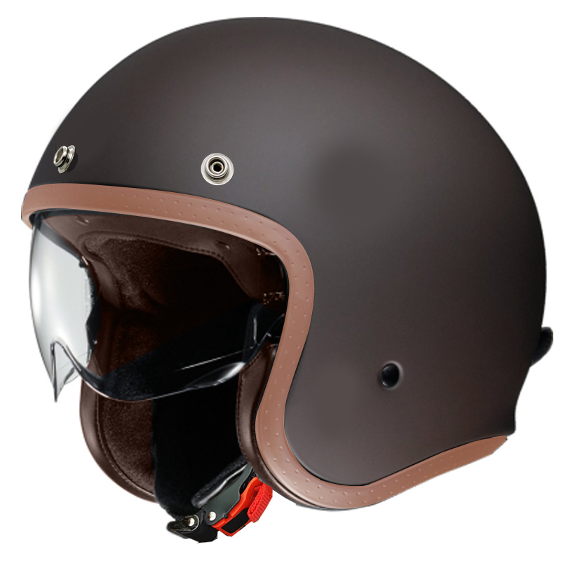 哈雷复古半盔头盔摩托车巡航四三盔3C认证骑行JO通勤泡泡透明镜