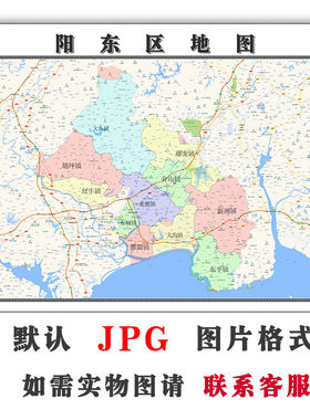 阳东区地图1.1米定制广东省阳江市电子版JPG格式高清色彩图片新款
