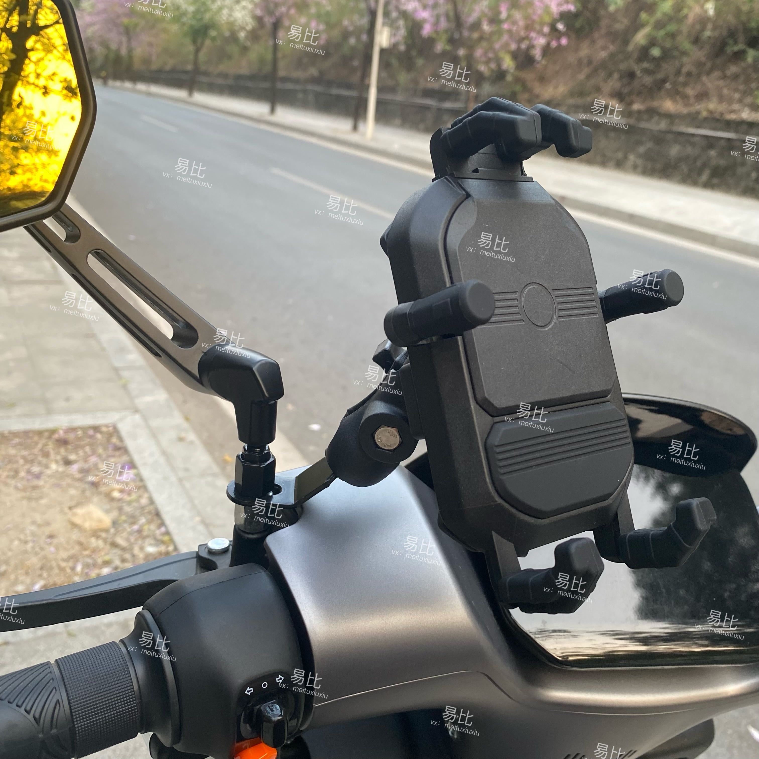 电动车摩托车球头手机支架镜座款伸缩可调防抖外卖骑手导航架通用