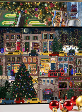 圣诞节冬灯拼图相框圣诞繁华街道节日之夜500片成人益智解压礼物
