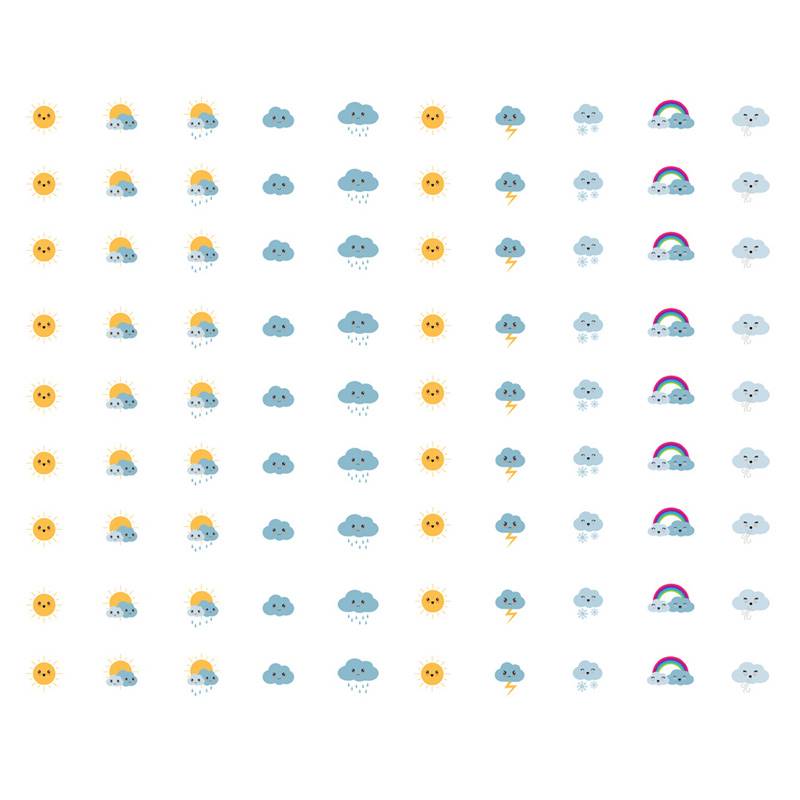 晴雨表天气预报符号网红手账贴纸装饰小图案儿童贴贴画