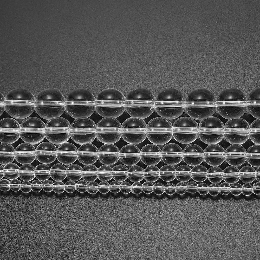 DIY饰品配件 天然人造水晶手链手串项链透明白玻璃圆珠散珠手串