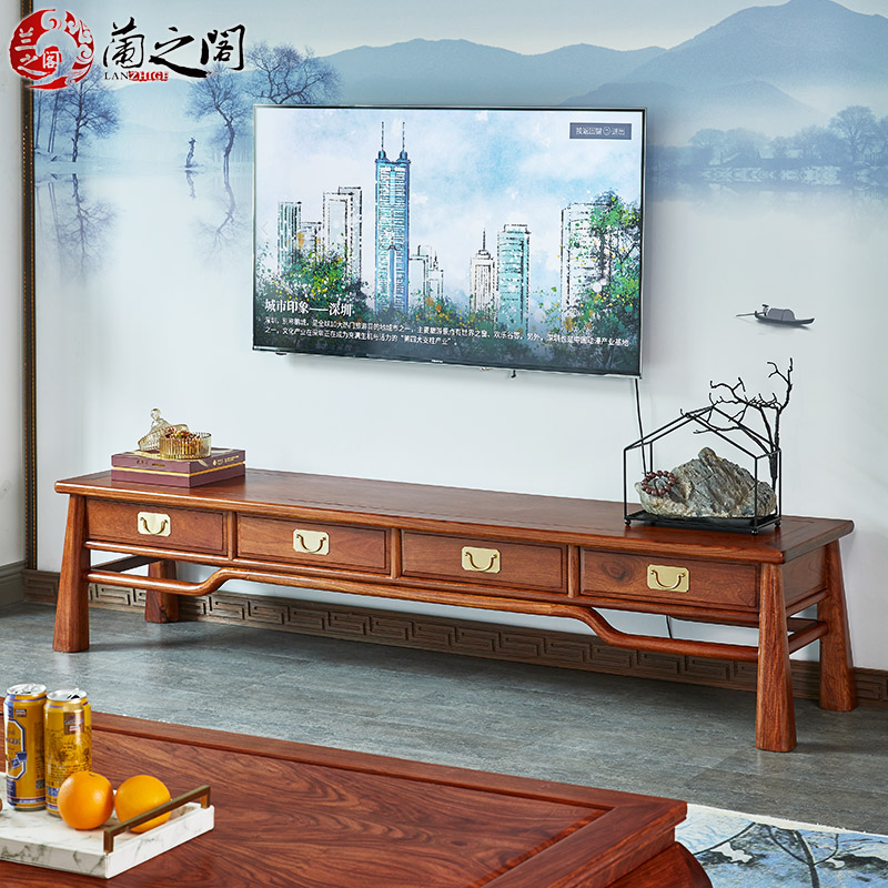 红木电视柜 新中式四抽电视柜 刺猬紫檀古典实木红木家具 LG-G29