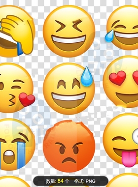 Emoji表情图片流泪的表情包大全高清PNG素材高兴难过无奈符号可爱