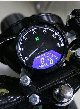 适用摩托车复古改装CG125里程表转速油表狒狒液晶led仪表游侠