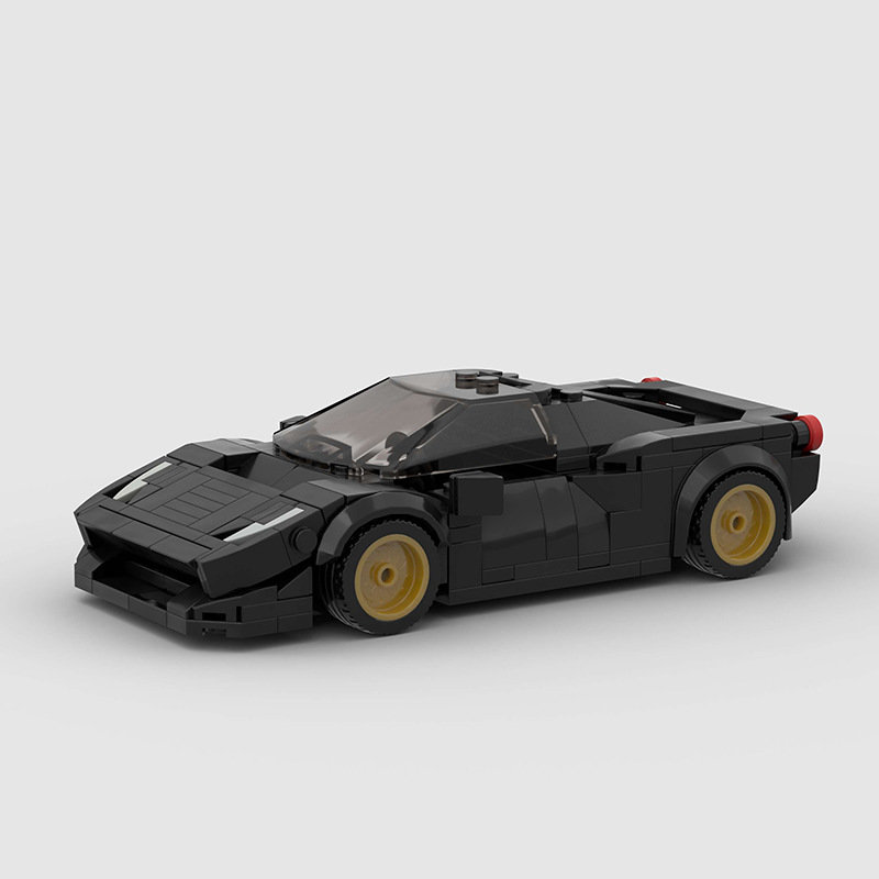 仿真法拉利458跑车模型MOC儿童积木兼容乐高小颗粒益智拼插玩具车