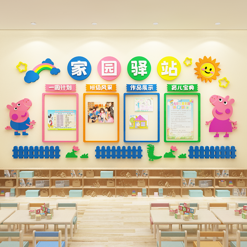 家园联系共育栏幼儿园环创主题墙成品教室布置班级文化墙面装饰