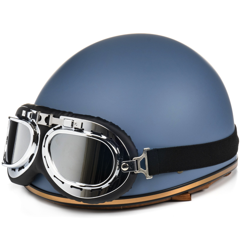 永恒头盔新款电动摩托车头盔3c认证男女夏季瓢盔哈雷复古半盔DK3