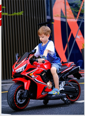 新款超大号儿童电动摩托车两轮童车可坐大人小孩机车宝宝小跑车玩