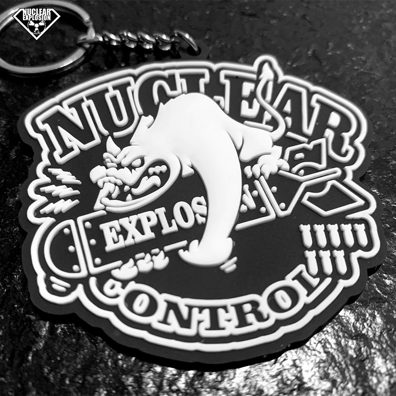 NE核爆炸logo核爆狗黑白软胶异形哈雷机车摩托钥匙链钥匙扣钥匙环