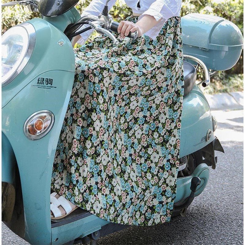 防晒走光电动车挡风衣罩男女薄款踏板摩托滑O板单车通用裙夏季薄