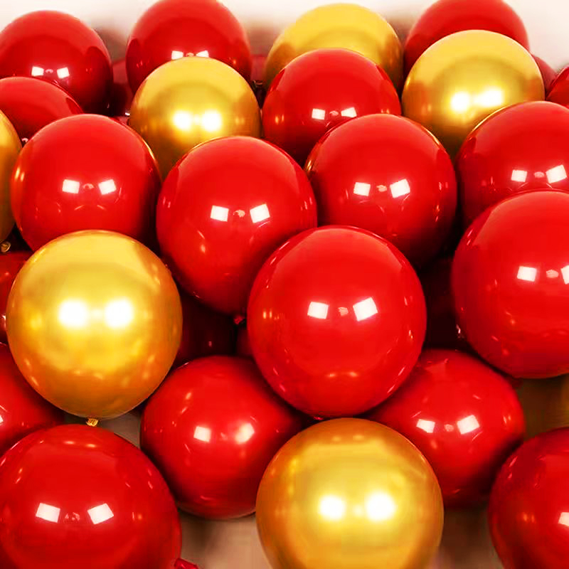 红色气球中国红石榴宝石红商场酒店餐厅生日店庆氛围装饰场景布置