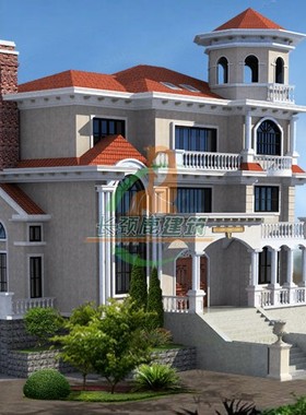 15*11米三层豪华欧式别墅设计外观效果图纸农村自建房屋复式户型