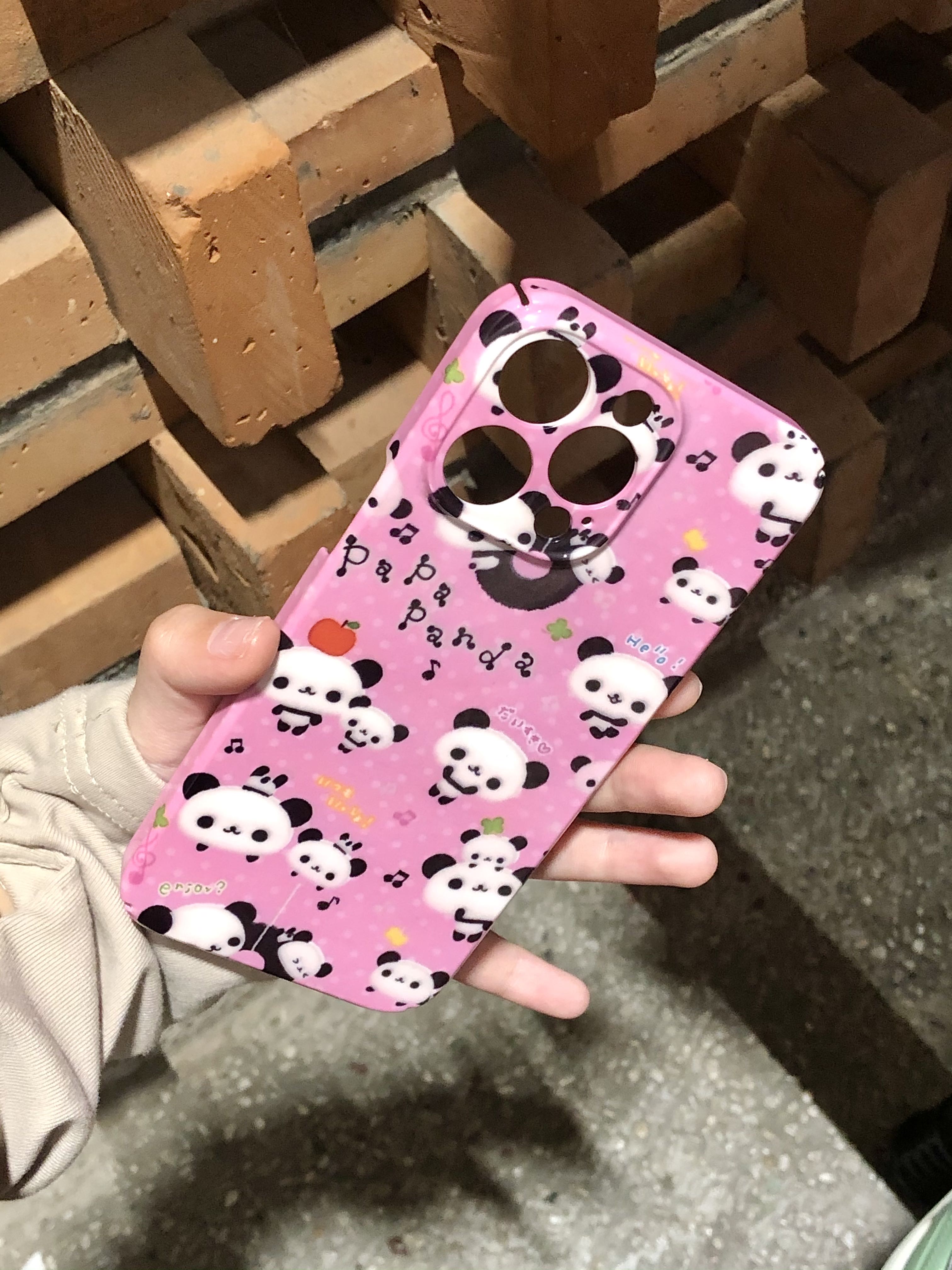 始動電車熊猫粉色便利贴复古风昭和元素适用于苹果14promax菲林全包安卓