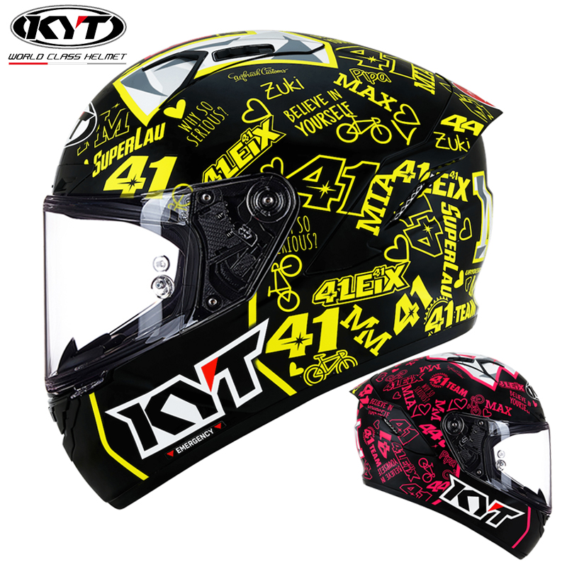 意大利KYT碳纤维摩托车头盔男夏季防雾个性酷轻便赛道盔机车全盔