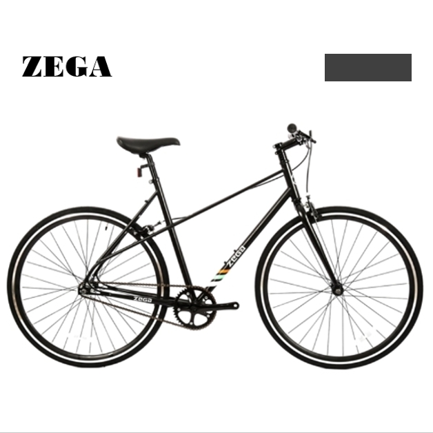 ZEGA铬钼钢单速黑色公路通勤自行车轻便休闲男女城市代步车