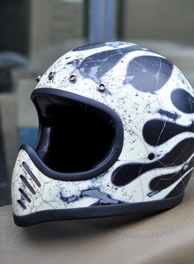 汤普森专业复古头盔 订制图案 彩绘头盔 手绘DIY头盔 经典MOTO3