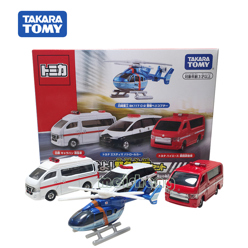 日本Tomy/多美卡合金小汽车模型玩具救援紧急车辆套组4辆装399117