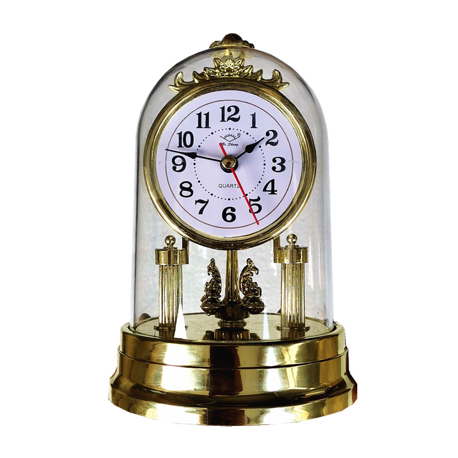 轻奢钟表摆件简约北欧风格个性创意旋转座钟客厅卧室床头水晶座钟