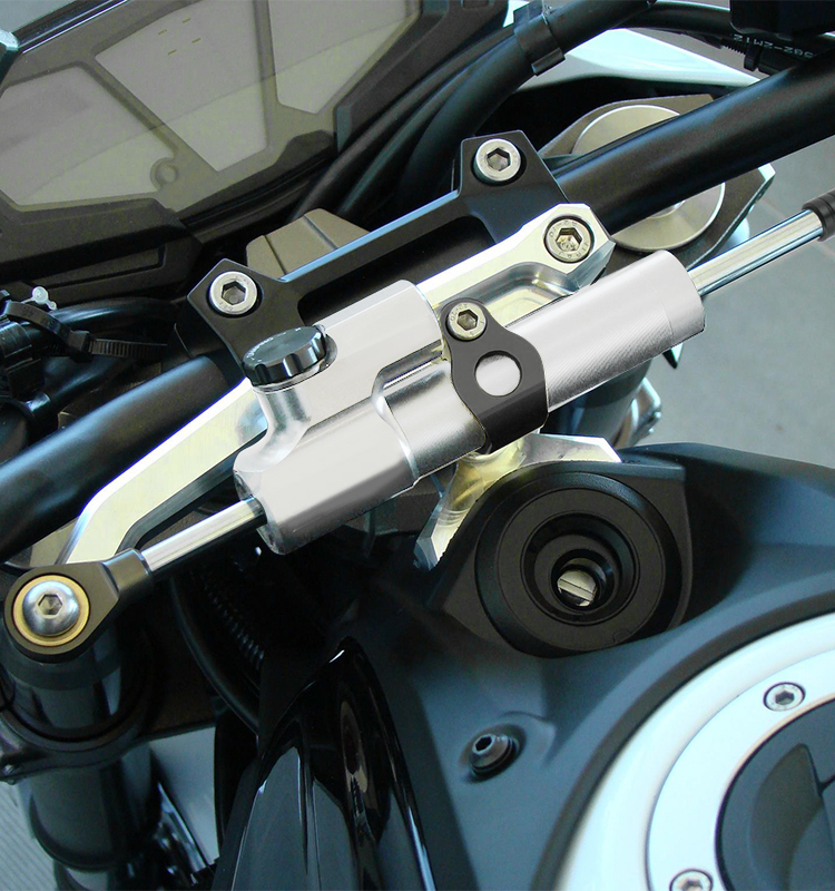 摩托车通用改装钛尺阻尼器减震防甩头钛尺固定支架方向杆平衡杆