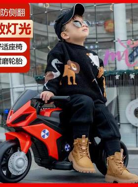 。儿童电动摩托车男孩三轮车充电骑行电动车宝宝童车大号电瓶车小