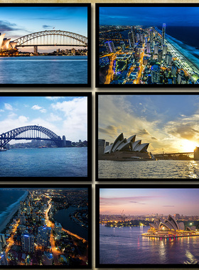 澳大利亚悉尼歌剧院城市建筑风景海报制作房间装饰旅行社挂画贴画