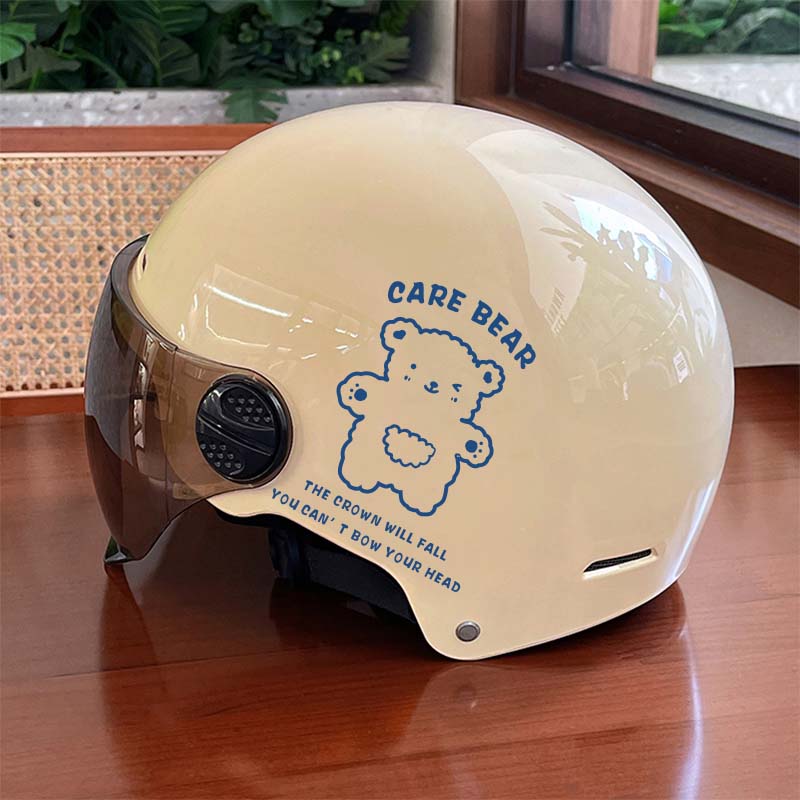 3C认证电动车摩托车头盔女款夏季防晒安全帽可爱哈雷半盔四季卡通