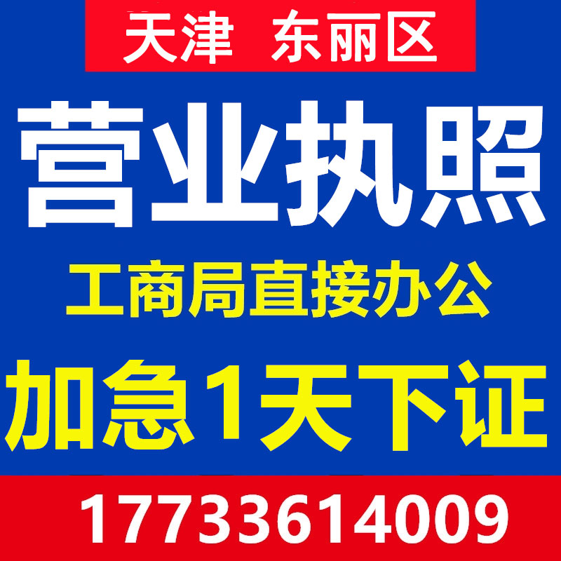 天津东丽区公司注册营业执照个体代办理工商企业地址变更注销异