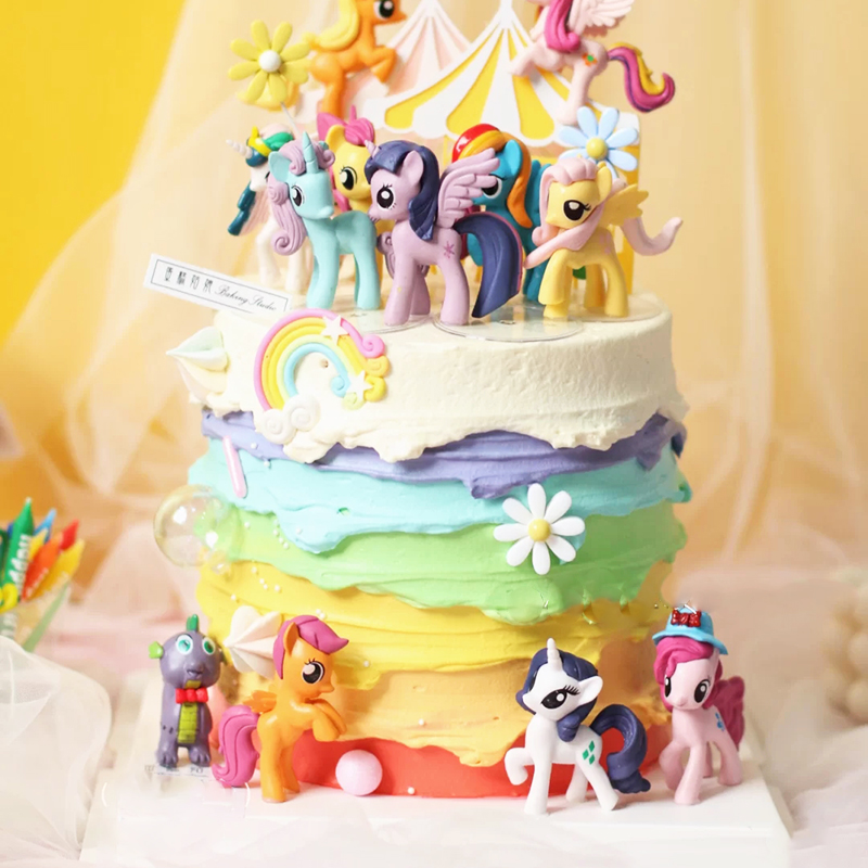 可爱公主女孩儿童甜品台生日蛋糕装饰网红小马摆件插件烘焙小配件