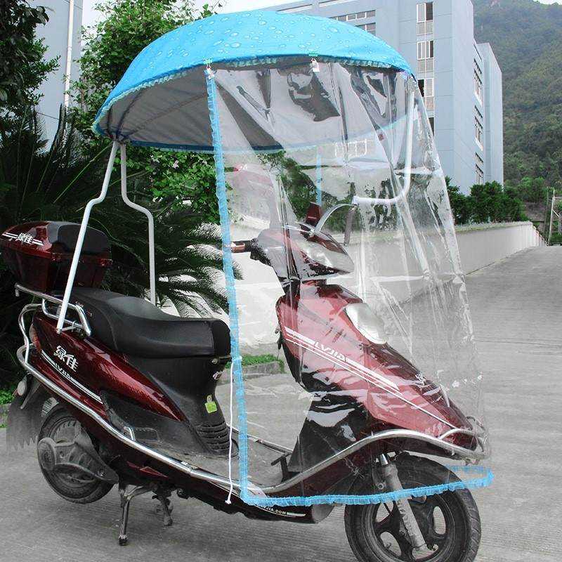 电动摩托车遮雨蓬棚单帘遮阳罩防晒防雨布电瓶车挡风罩挡雨透明