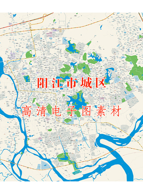 （仅图片）阳江市区江城区阳东区地图城区道路高清电子图片素材