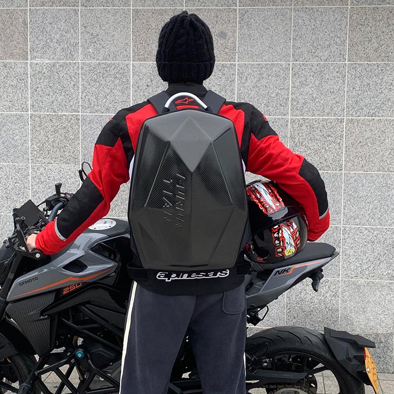 摩托车骑士硬壳背包双肩骑行装备机车防摔头全盔包大容量防水收纳