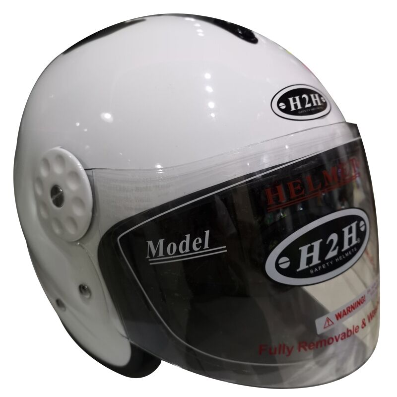 飞翔制造H2H带太阳镜双镜片玻璃钢凯夫拉摩托车头盔春夏款半盔