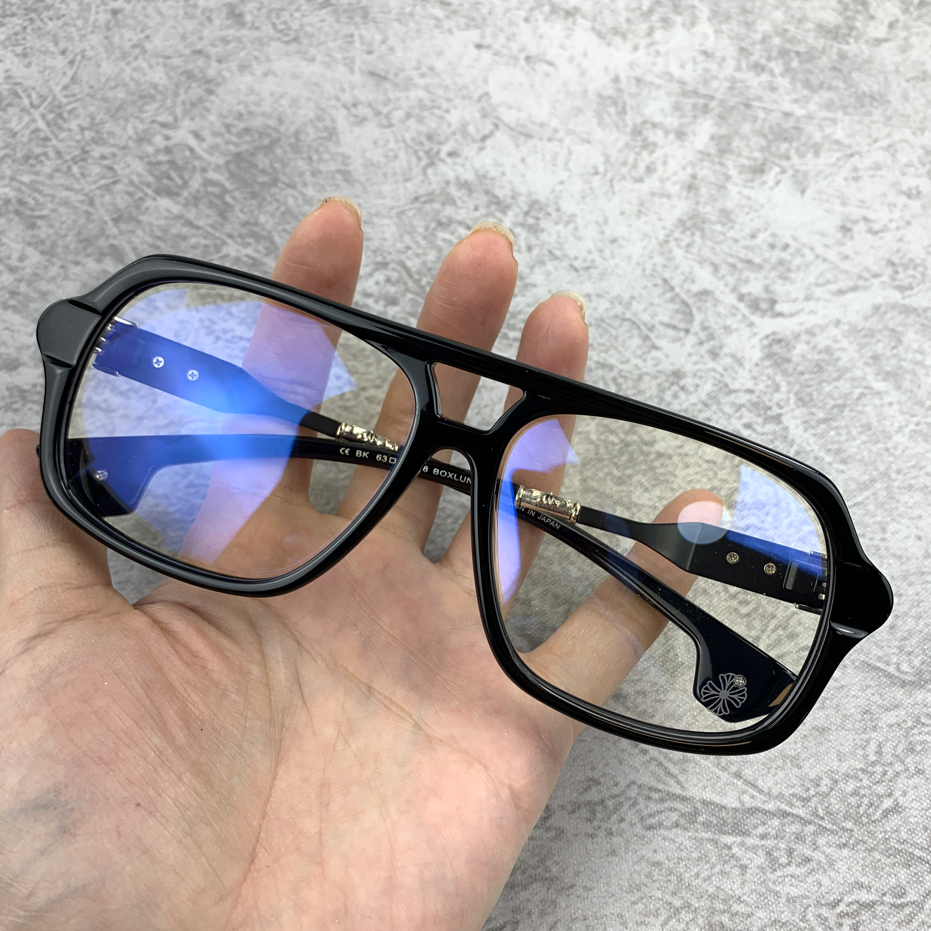 新款眼镜框 复古板材大框粗框眼镜 黑框宽脸板材双梁眼镜架