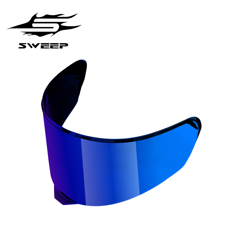 SWEEP摩托车头盔镜片M8镜片电镀银电镀蓝黑色炫彩遮阳防晒炫酷