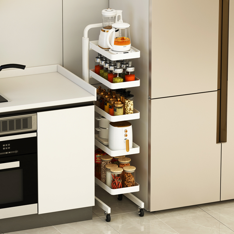 厨房夹缝置物架落地多层20cm宽窄款小尺寸冰箱缝隙填充收纳储物柜